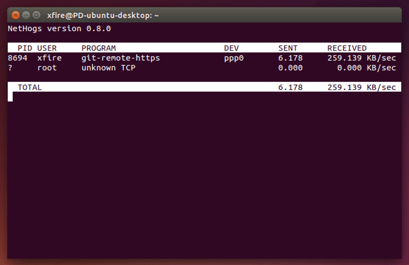 ubuntu下使用nethogs监控网络流量-1
