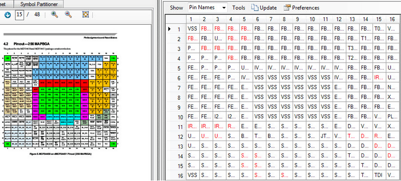 Spreadsheet表格方式修改引脚属性和类型